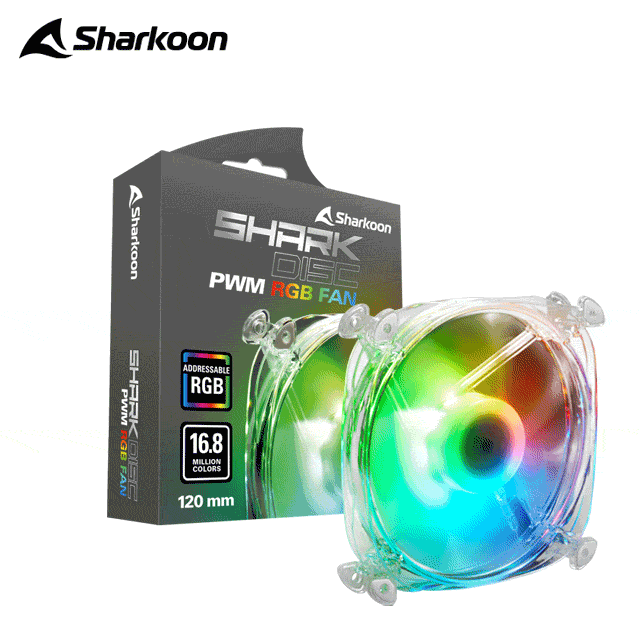 Sharkoon Disc PWM RGB fan - MAXcom Sharkoon Disc PWM RGB fan - MAXcom
